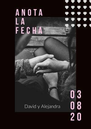 black and white photo save the date card Guardar la fecha