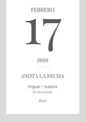 minimal save the date card Guardar la fecha