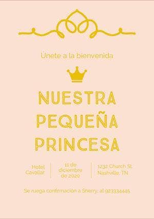 little princess baby shower invitations  Invitación de fiesta de nacimiento