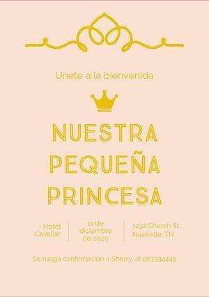little princess baby shower invitations Invitación de fiesta de nacimiento