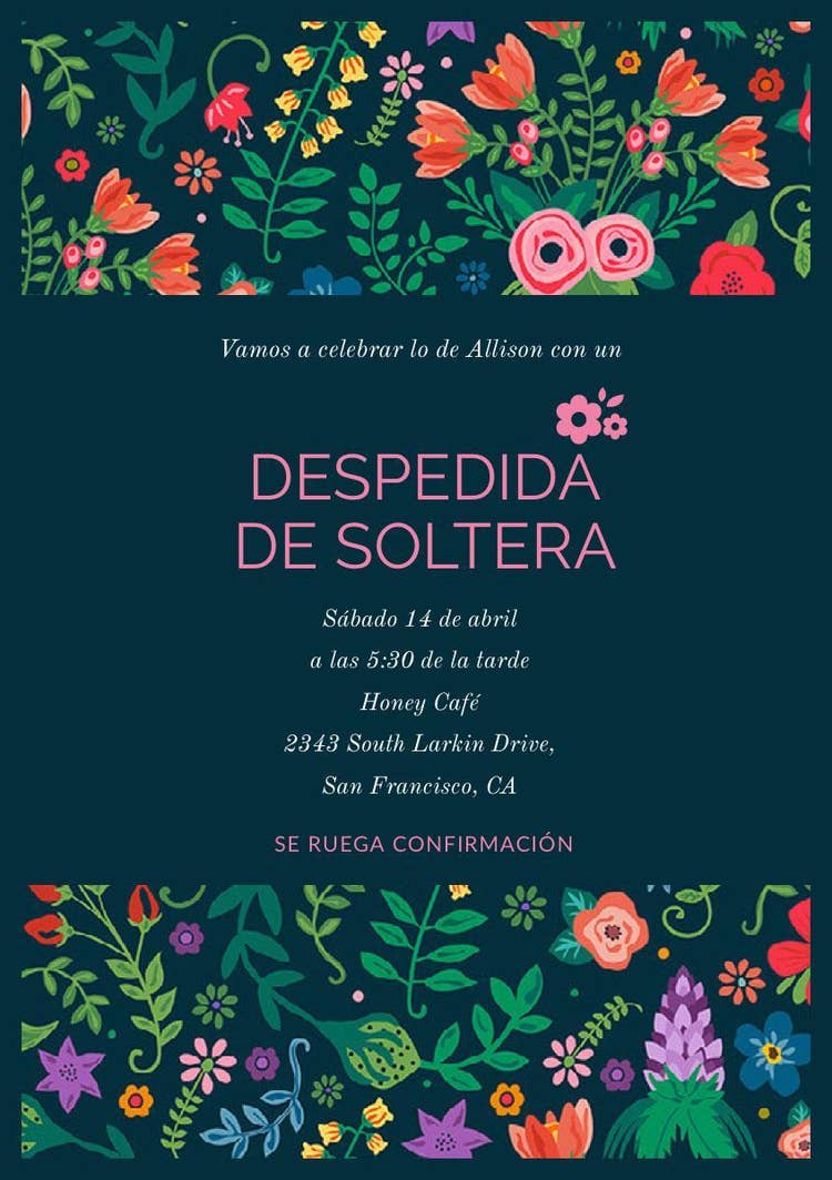 colorful flowers wedding invitations