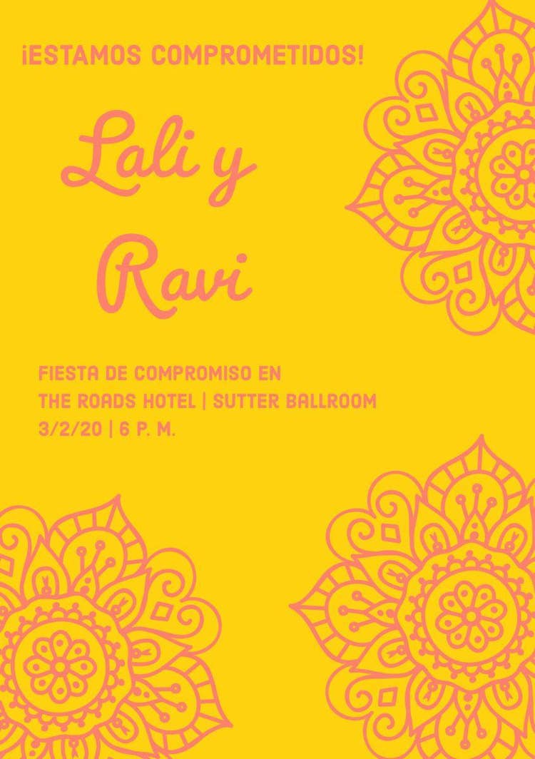 henna inspired wedding announcements