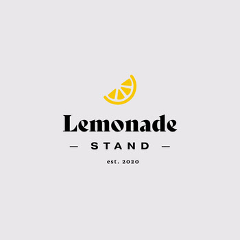 Gray, Black & Yellow Lemonade Stand Logo Las mejores fuentes para tu logotipo
