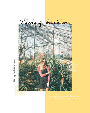 Fashion Collection Instagram Portrait Graphic with Woman in Greenhouse 50 fuentes modernas 