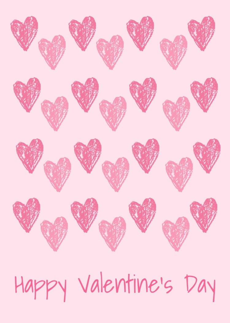 Pink Hearts Happy Valentines Day Card