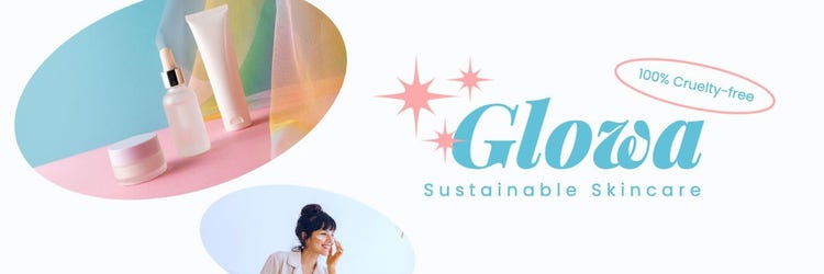 Blue & Pink Skincare Business Banner