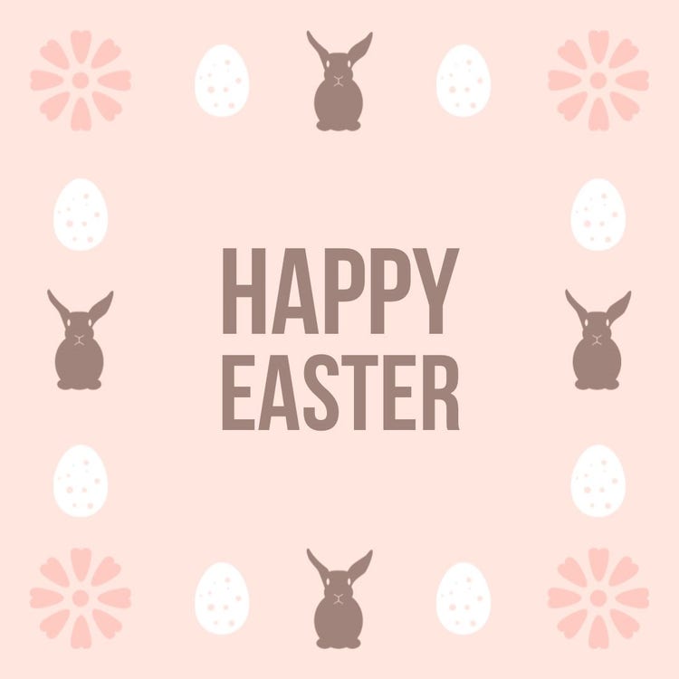 Pink Bunnies Happy Easter Instagram Square
