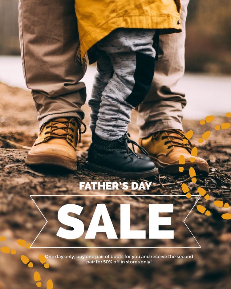 Father with Son Photo Fathers Day Sale Ad Instagram Portrait