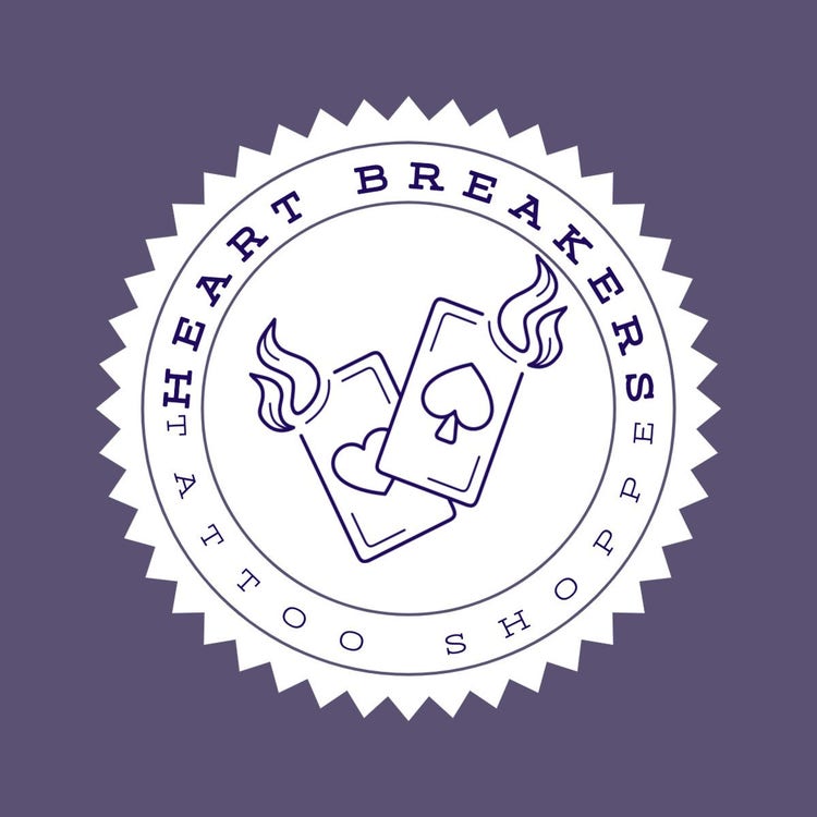 Purple Badge Vintage Tattoo Shop Logo
