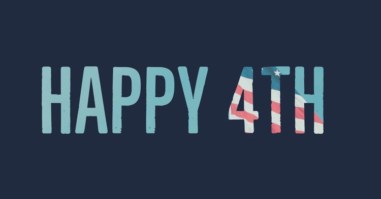 Blue, White and Red Minimalistic Fourth of July Facebook Banner