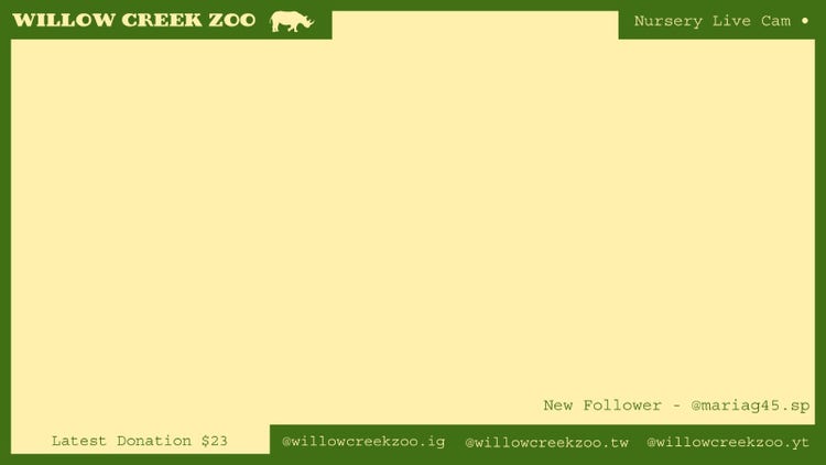 Green Yellow Zoo Frame Twitch Overlay