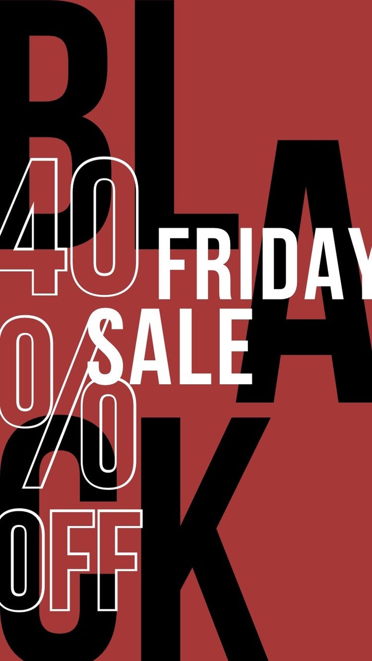 Red Large Font Modern Style Black Friday Sale Instagram Story
