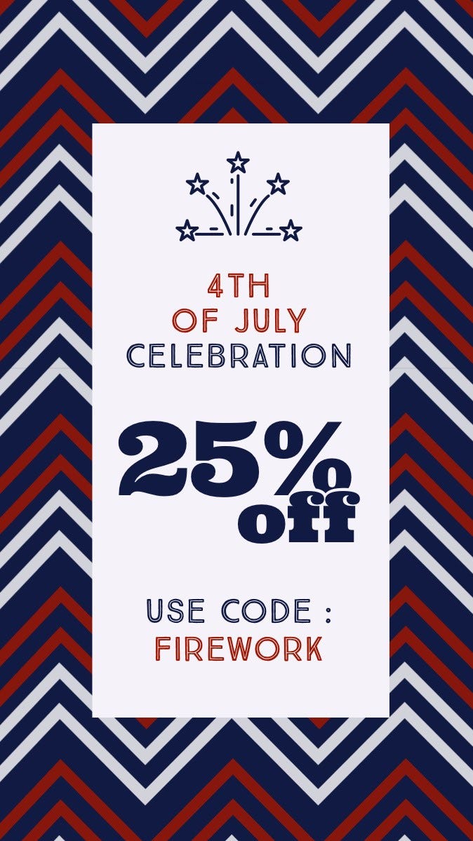 Red and Blue America's Independence Day Celebration Sale Instagram Story