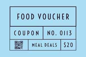 Black and Blue Food Voucher Coupon