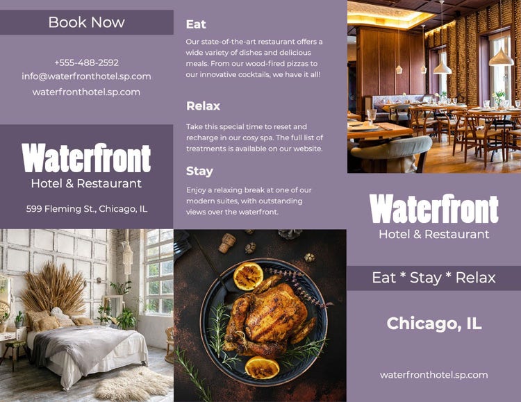 Purple & White Hotel Brochure