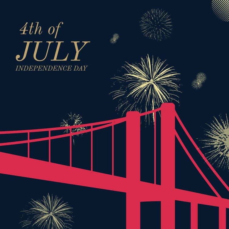 Black and Red Independence Day Instagram Graphic