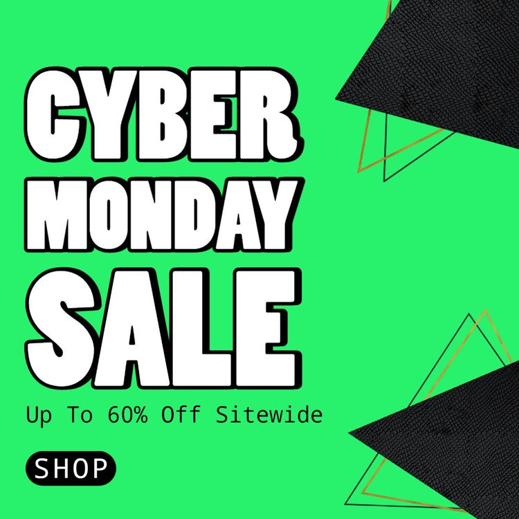 Green and Black Cyber Monday Sale Facebook Ad