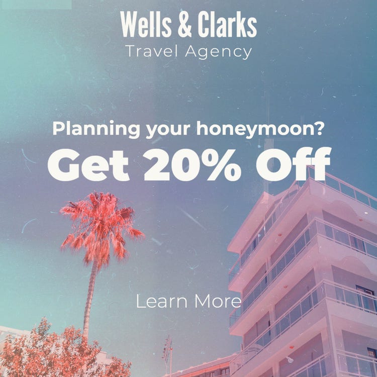 White, Blue and Pink Travel Agency Discount Facebook Ad