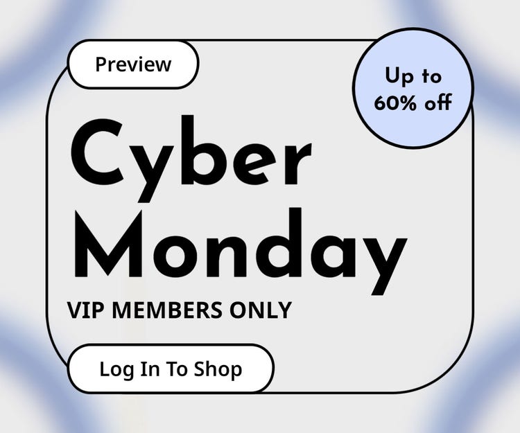 Blue & Gray Outline Cyber Monday Banner Web