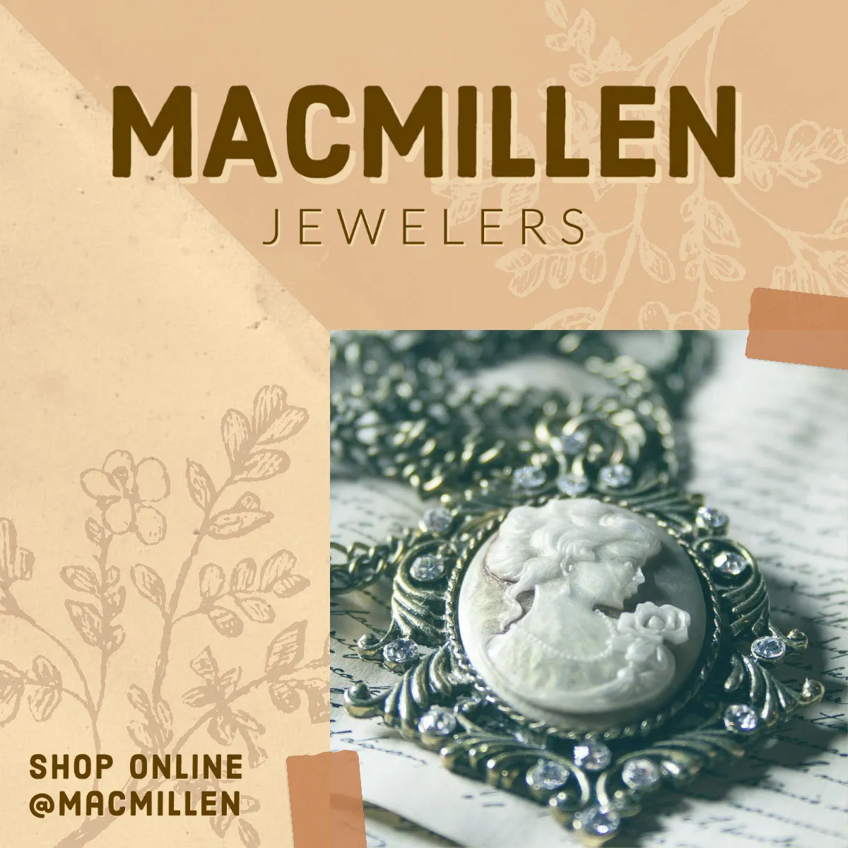 Brown and Cream MacMillen Jewelers Facebook Ad Set