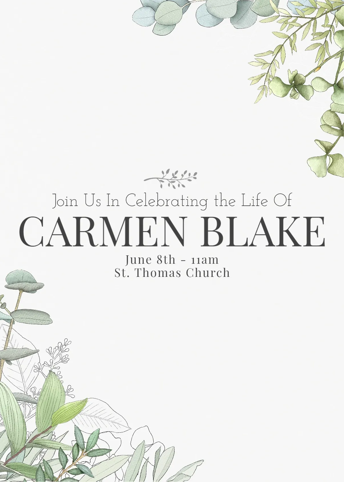 Floral Watercolor Celebrating Carmen Blake Card