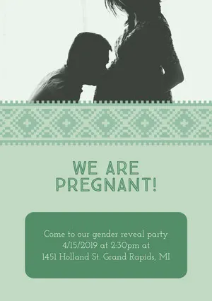 Green Pregnancy Announcement Card Pregnancy Announcement