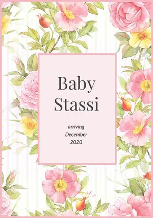 Pink Floral Pregnancy Announcement Card Pregnancy Announcement