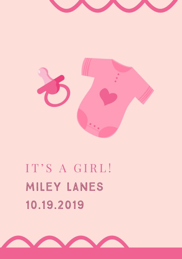 Pink Birth Announcement