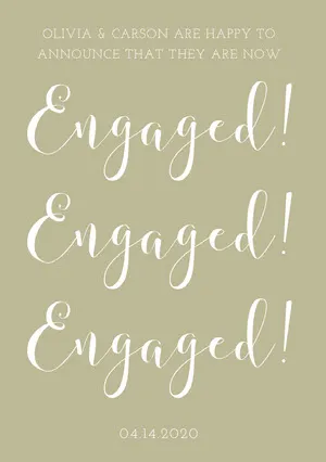 Beige Elegant Calligraphy Engagement Party Announcement Engagement Announcement