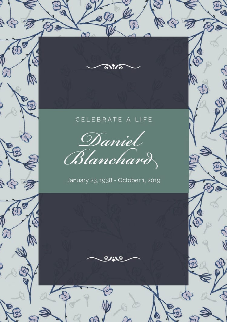 Elegant Floral Funeral Invitation Card