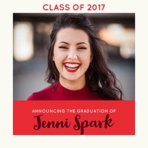 Red and White Graduation Announcement Instagram Post Graduation Announcement