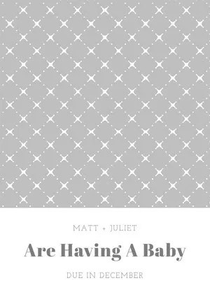 Silver Pattern Pregnancy Announcement Card Pregnancy Announcement