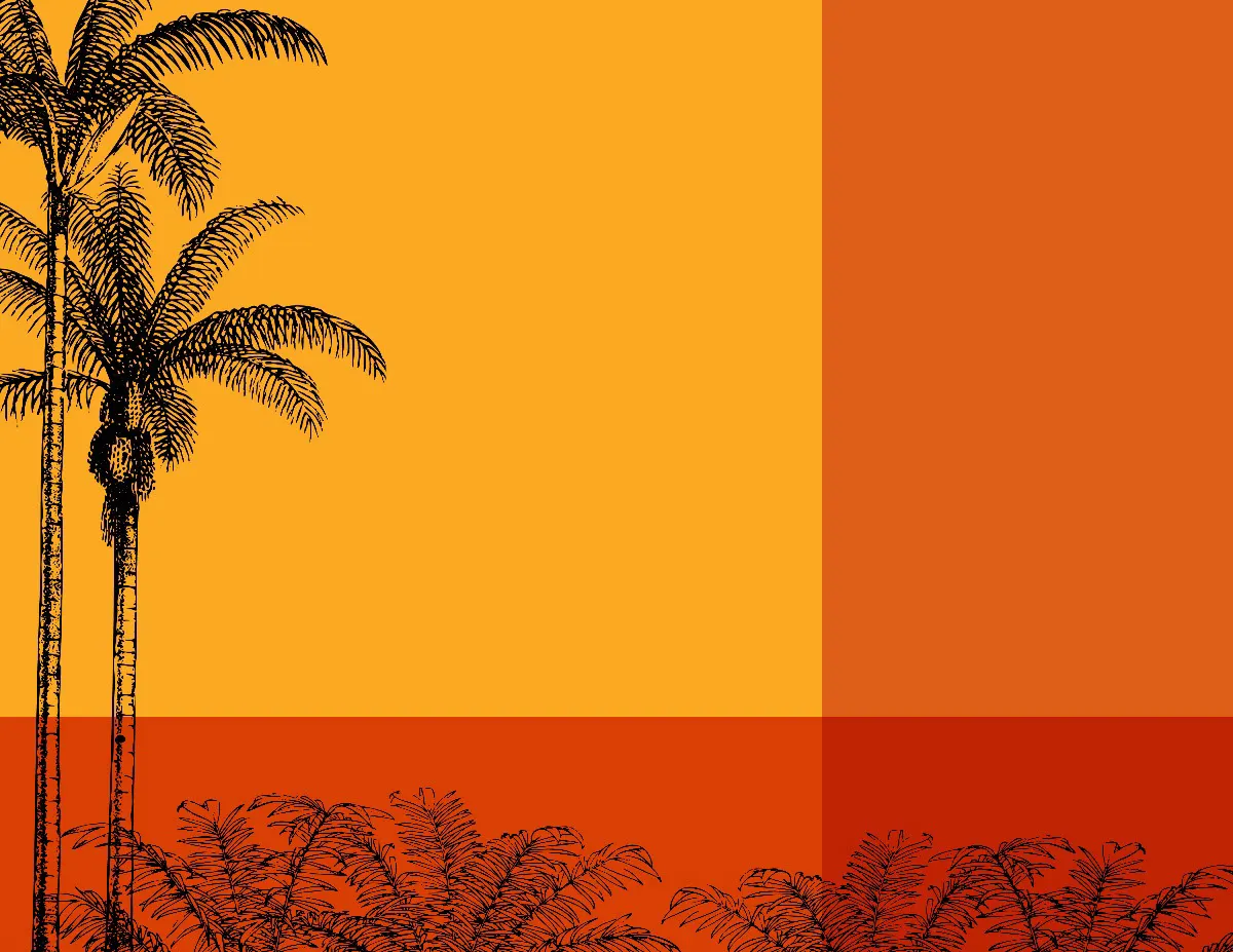 orange tropical trifold brochure background