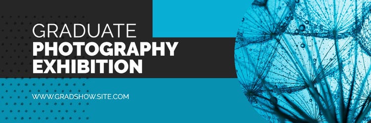 Blue Neon Graduate Photography Exhibition Banner