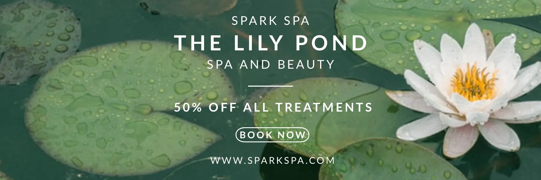 Green and White Spa Treatment Ad Facebook Banner