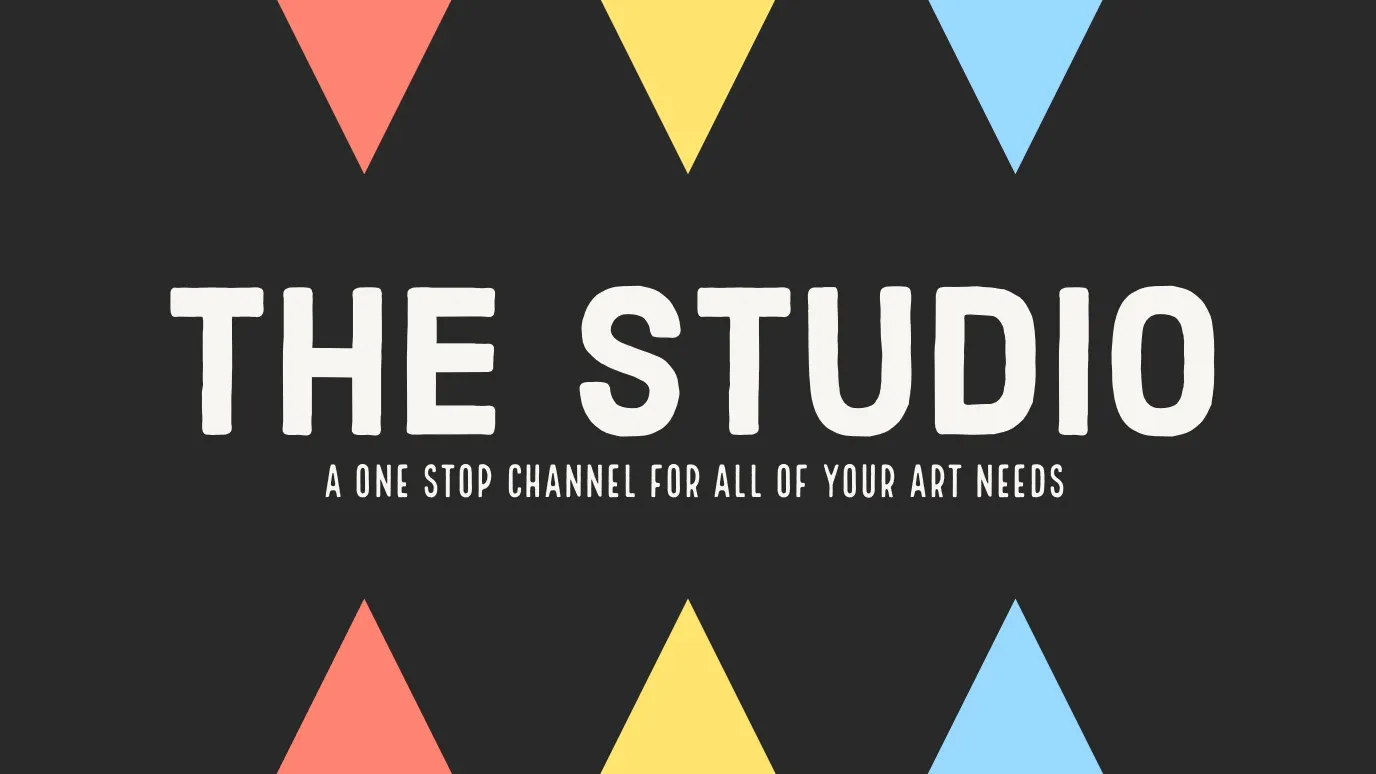 Multicolored Art Studio Youtube Channel Art with Bunting