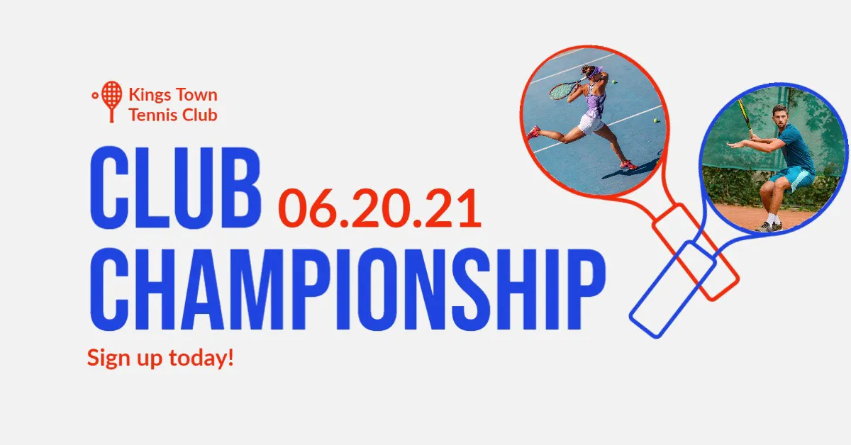 Red White Blue Tennis Club Championship Facebook Post