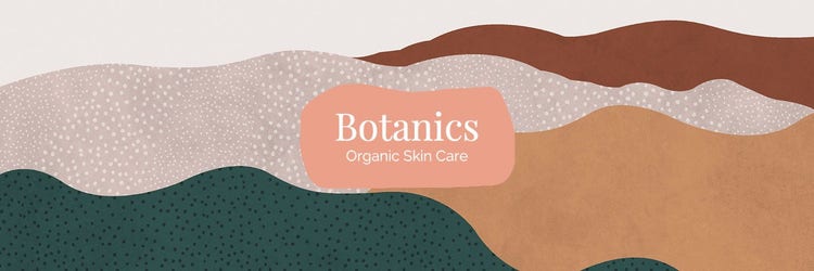 preselect Brown and green textures Botanic Cosmetic Logo Banner