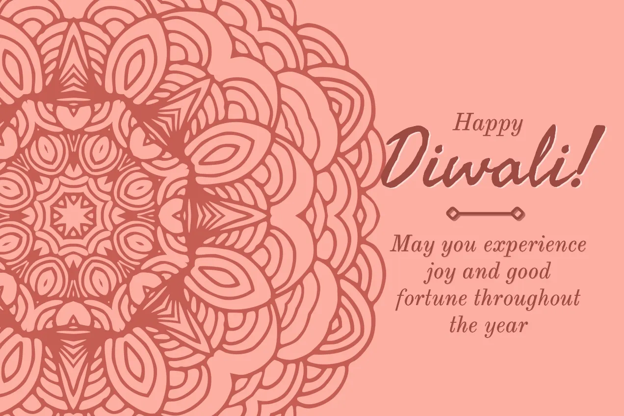 Pink Toned Diwali Wishes Card