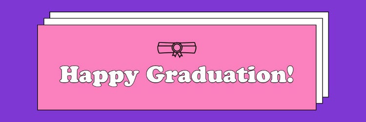 Purple & Pink Graduation Banner