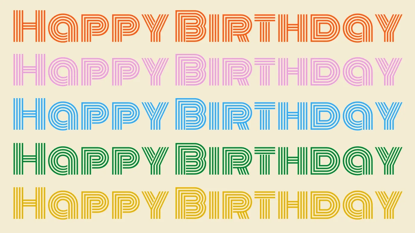 Colorful Typography Happy Birthday Zoom Background
