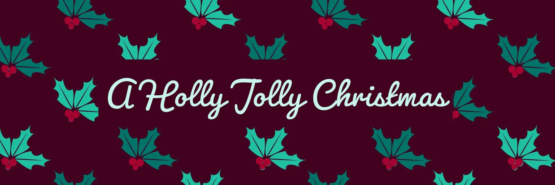 Claret and Blue Holly Jolly Christmas Twitter Header