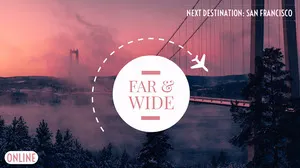 San Francisco Travel Twitch Banner with Bridge at Sunset Tumblr Banner