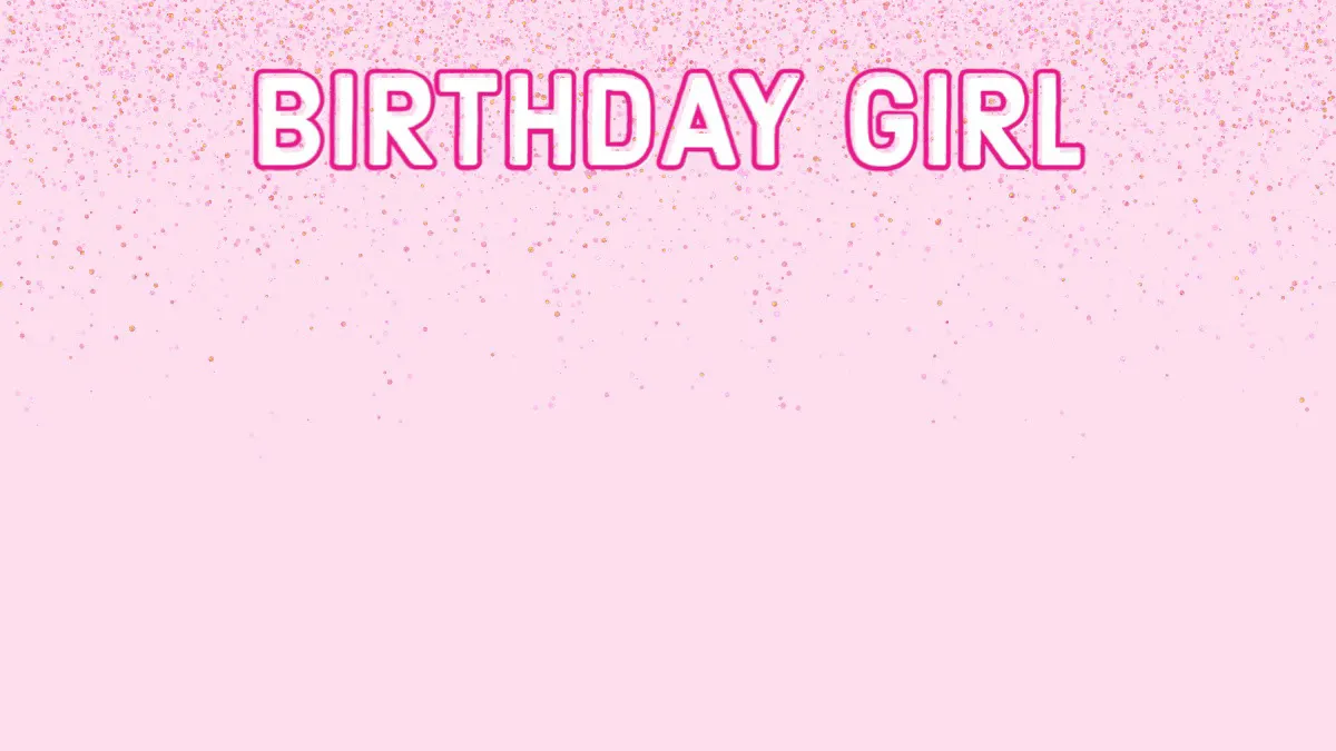 Pink White Confetti Birthday Girl Zoom Background 