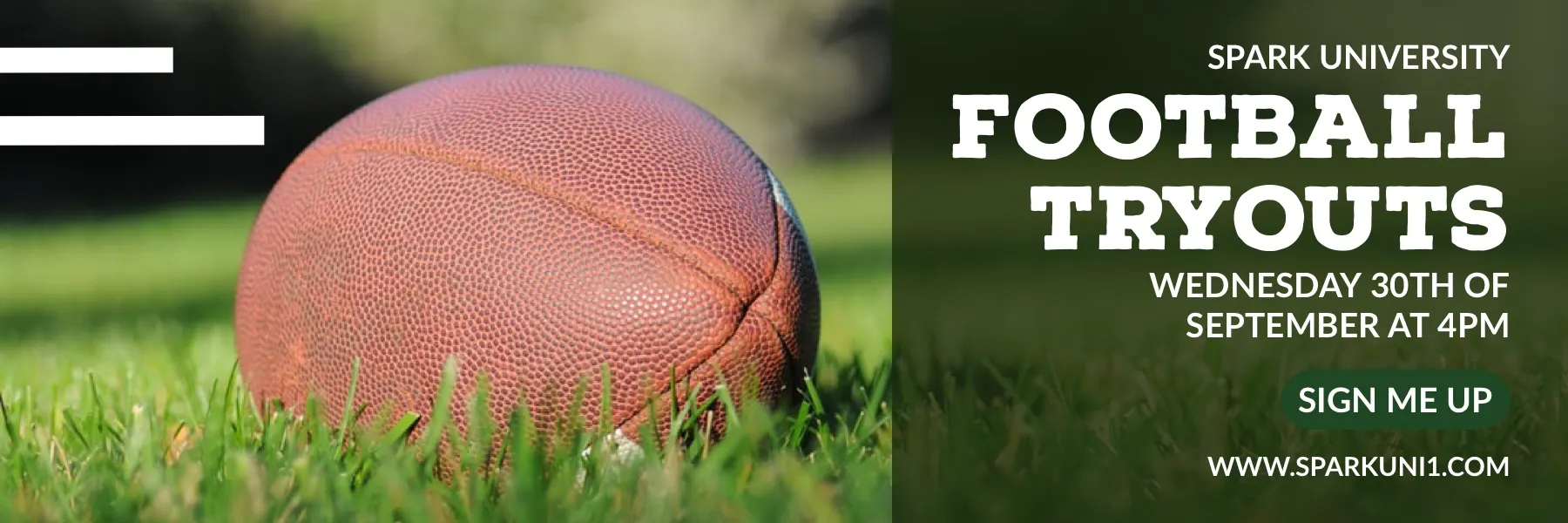 Light Toned Football Tryout Event Ad Facebook Banner