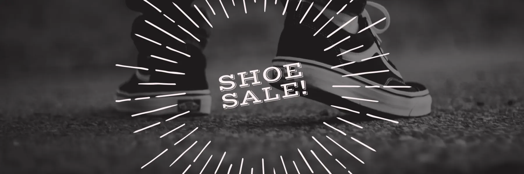 Black and White Shoe Sale Banner