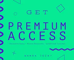 Bright Green and Blue Typography Premium Access Web Banner