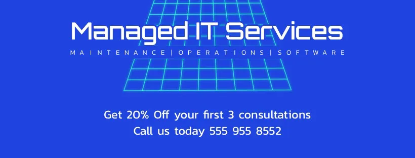 Blue Managed IT Services Facebook Cover Banner