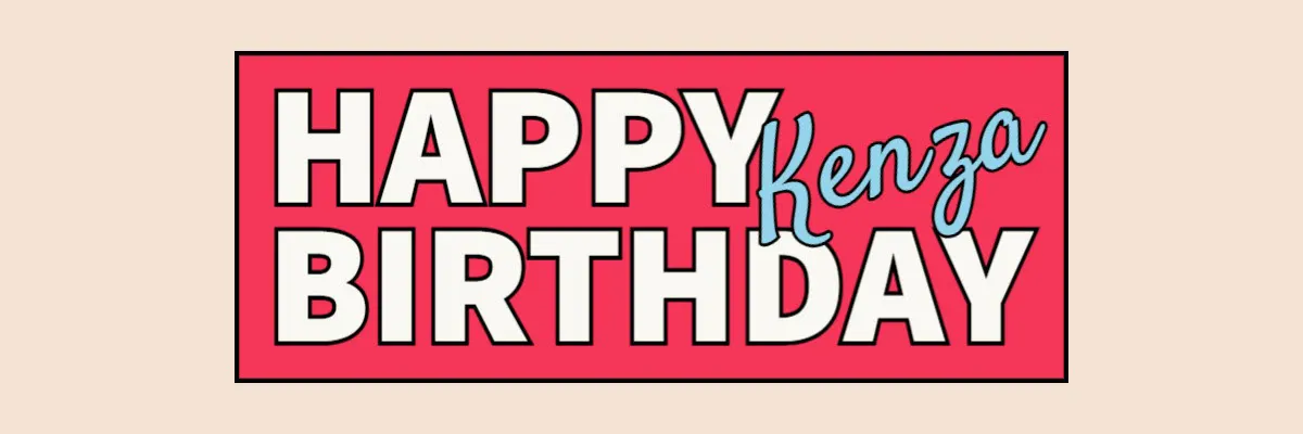Red And Beige Bold Birthday Banner