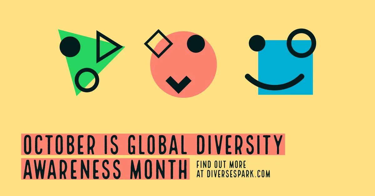 Yellow and Colorful Global Diversity Month Ad Facebook Banner